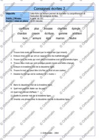 Consignes écrites 2
