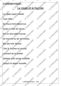 Corrige les fautes - Fables de LAFONTAINE