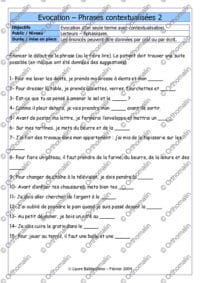 Evocation – Phrases contextualisées 2