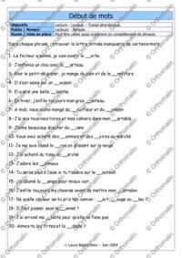 Débuts de mots