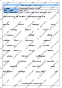 Repérage visuel – n (non-mots)