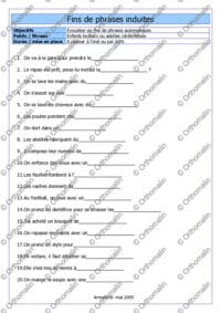 Fins de phrases induites