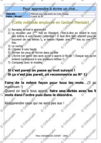 Pour apprendre à écrire un mot