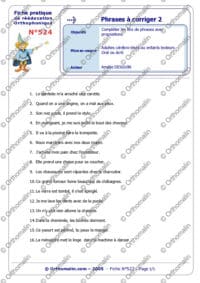 Phrases à corriger 2
