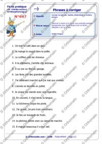 Phrases à corriger