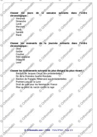 Classement chronologique