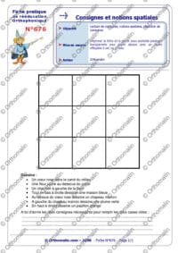 Consignes et notions spatiales