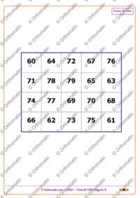 60-70 et 80-90 en lignes et en colonnes