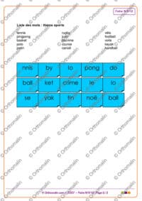 SYLLABES EN VRAC sports