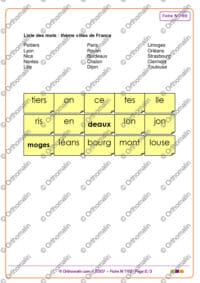 SYLLABES EN VRAC villes de France