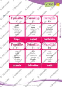 Jeu des 7 familles avec la règle du m devant p-b
