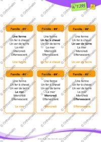 Jeu de 7 familles du son [è] écrit seulement 'e'