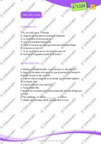Mots croisés de mots irréguliers