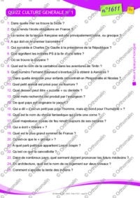 QUIZZ CULTURE GENERALE N°1