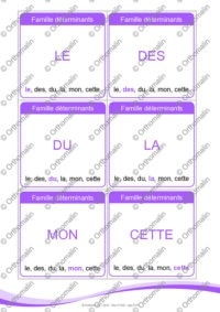Familles des natures de mots