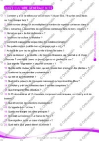 QUIZZ CULTURE GENERALE N°12