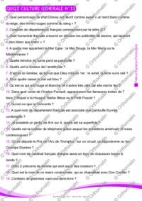 QUIZZ CULTURE GENERALE N°13