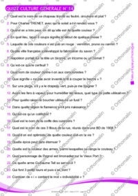 QUIZZ CULTURE GENERALE N°14