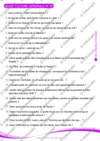 QUIZZ CULTURE GENERALE N°15