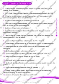 QUIZZ CULTURE GENERALE N°16