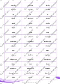 Mots irréguliers (A-C) - QCM - Fins de phrases