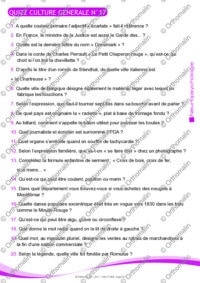 QUIZZ CULTURE GENERALE N°17