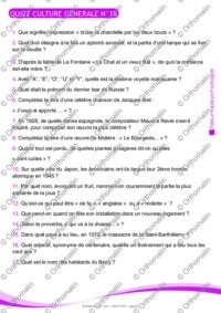 QUIZZ CULTURE GENERALE N°18