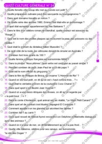QUIZZ CULTURE GENERALE N°24