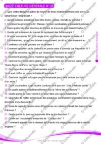QUIZZ CULTURE GENERALE N°26
