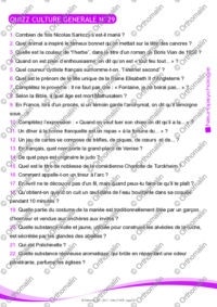 QUIZZ CULTURE GENERALE N°29