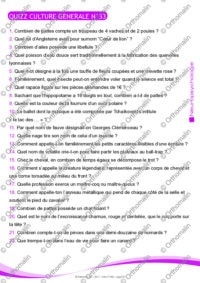 QUIZZ CULTURE GENERALE N°33 SPECIAL ANIMAUX