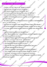 QUIZZ CULTURE GENERALE N°34