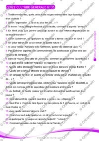 QUIZZ CULTURE GENERALE N°35