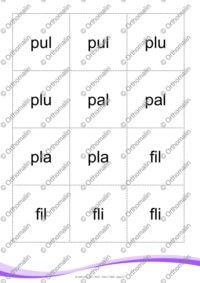 Crapette des syllabes inversées 2 (pl, bl, cl, gl, fl)