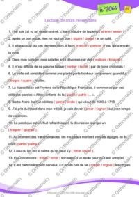 Lecture de mots réversibles - choix multiple