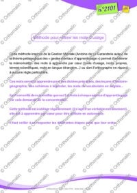 Méthode pour améliorer la mémorisation des mots d'usage