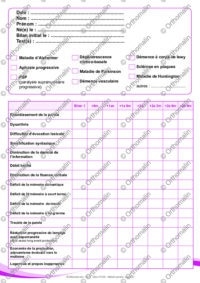 Fiche de compte rendu de bilan et de suivi d'un patient Alzheimer