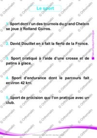 Devinettes - Le sport