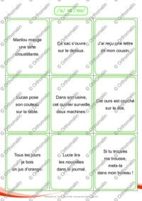 Les écus-sons /u/ - /ou/ et /o/ - /eu/ (Jeu de discrimination de sons vocaliques proches)