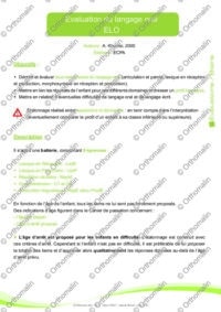 Consignes de passation et cotation ELO + tableau d'étalonnage