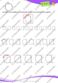 Lettres dans le sens antihoraire