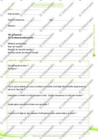 Anamnèse langage écrit