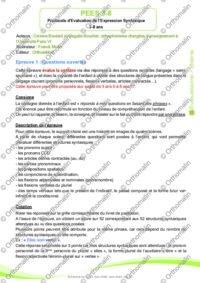 PEES 3-8 - Protocole d'évaluation de l'expression syntaxique 3-8 ans