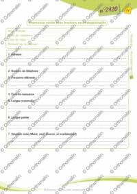 Anamnèse sujet adulte (maladie neurodégénérative)