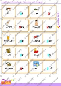 Graphies contextuelles en G (domino mots-images)