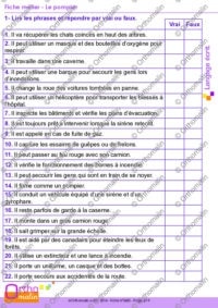 Fiche métier - Le pompier