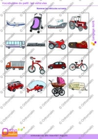 Vocabulaire du petit : les véhicules