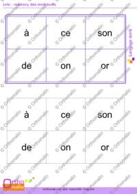 Loto des mots outils (partie 1)
