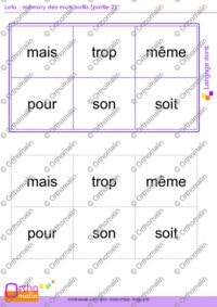 Loto des mots outils (partie 2)