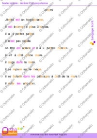 Texte simple : Jérémi l'hippopotame